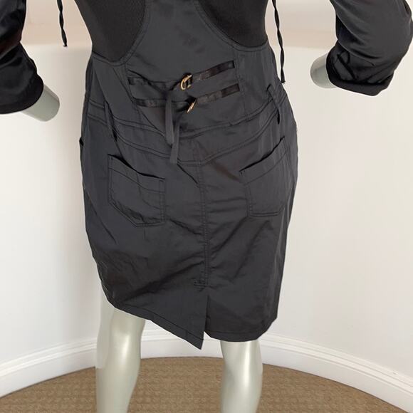 SVELTO STELLA Black Shirt Dress 3/4 Sleeves Zippers Detail Size EUR 42 - Picture 10 of 13